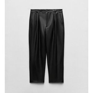 Zara Black Faux Leather Pants. Size L. NWT.